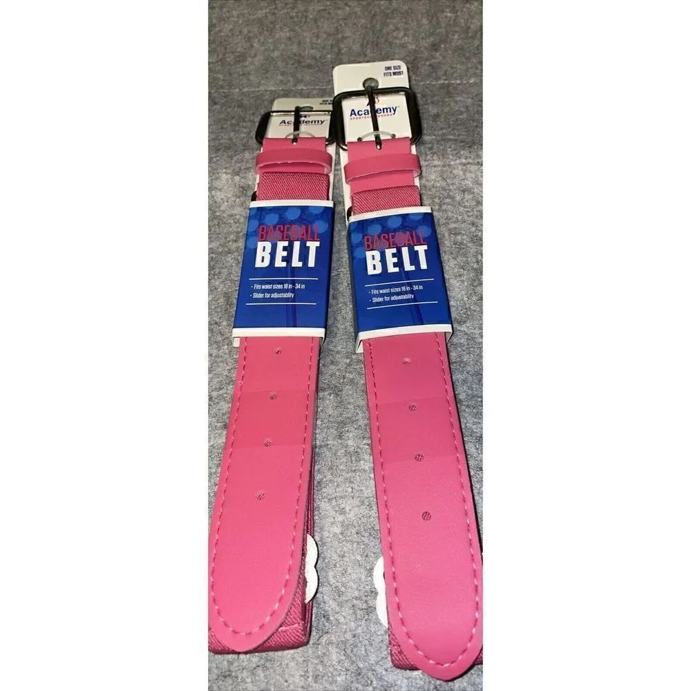 Academy Youth Baseball Belt Adjustable 18"-34" Pink , 2 pack